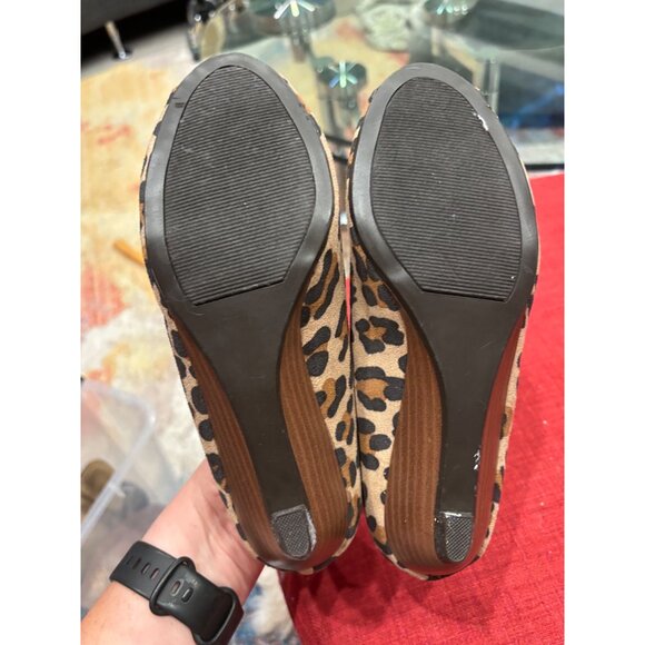 Mossimo Leopard Print Peep Toe Wedges Size 5.5 - Picture 7 of 7